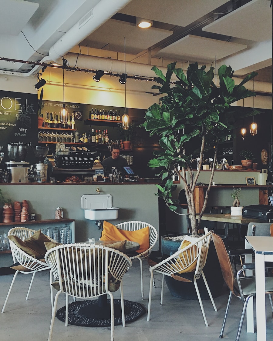 A bright cafe interior